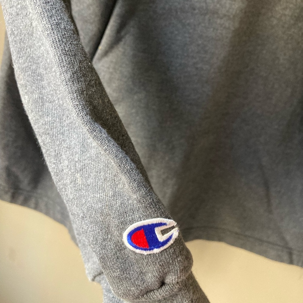 FINAL PRICE Champion Grey Quarter Zip Sweatshirt Men's L - Picture 6 of 7